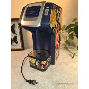 Pioneer Woman Blue Floral Fiona Hamilton Beach Flex Brew Single Cup Coffee Maker